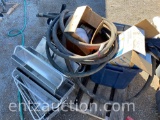 MISC. LOT OF HOSES AND ALUMINUM TRAYS