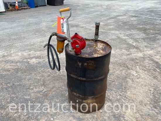 55 GALLON BARREL FUEL TANK WITH HAND PUMP