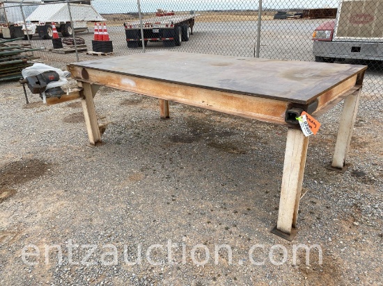 54"X102" 5/8" DECK METAL WORK BENCH WITH VISE,