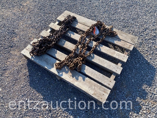 (2) 20' LOG CHAINS WITH HOOKS ON BOTH ENDS