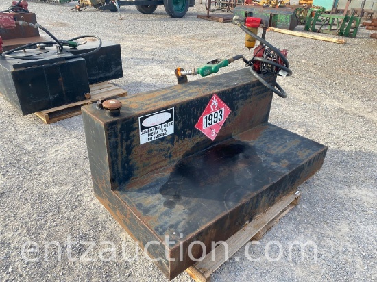 100 GALLON L SHAPED FUEL TANK, WITH ELEC. PUMP