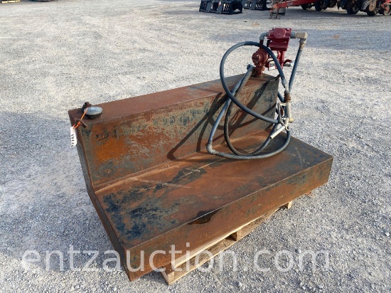 L SHAPE FUEL TANK W/ 12 VOLT TRANSFER PUMP AND METER