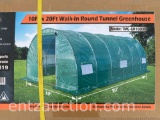 10' X 20' WALK IN ROUND TUNNEL GREENHOUSE, UNUSED