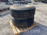 BRIDGESTONE 425/65 R 22.5 TIRES ON ALUMINUM WHEELS