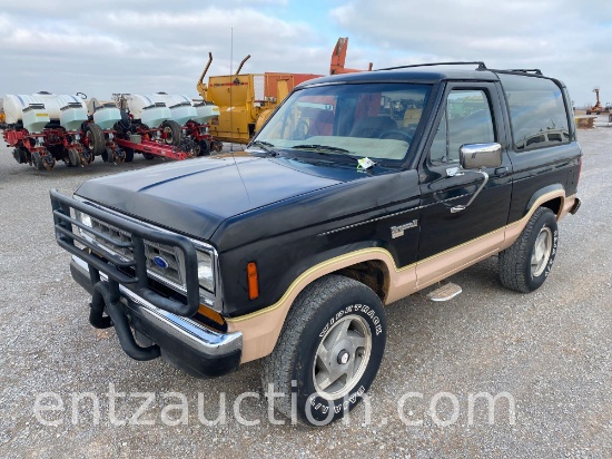 1987 FORD BRONCO II, 4X4, V6, GAS, AUTO OD.