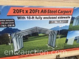 TMG 20' X 20' ENCLOSED ALL STEEL CARPORT,