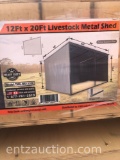 TMG 12' X 20' LIVESTOCK METAL SHED, UNUSED