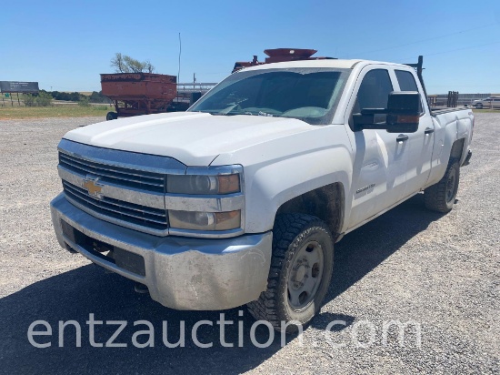 2015 CHEVY 2500, 4X4, 4 DOOR, AUTO, GAS,