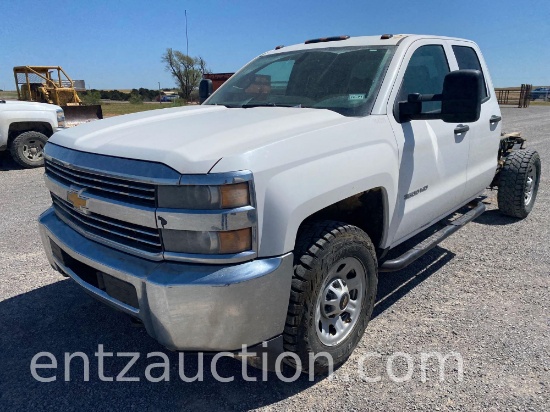 2015 CHEVY 3500, 4X4, 4 DOOR, AUTO, GAS,