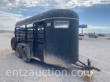 15' WAKELAND HORSE TRAILER, BP, TA, ESCAPE DOOR,