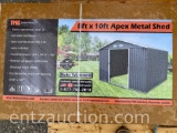 TMG 8' X 10' APEX METAL SHED, UNUSED