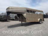 2002 CALICO 14' GN STOCK TRAILER, SA,