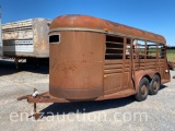 HART 5' X 16' STOCK TRAILER, FULL TOP, SWING/