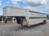 1997 FEATHERLIGHT 7' X 24' GN STOCK TRAILER, TA,