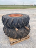 SET OF COMBINE TIRES AND WHEELS, 18-4-30