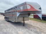 1995 HILLSBORO 7' X 20' GN STOCK TRAILER,