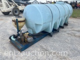 1,000 GALLON POLY TANK ON SKID WITH GAS ENGINE,