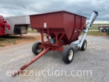 4 WHEEL GRAVITY WAGON, GAS/HYD. AUGER, 18