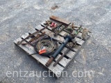 PALLET OF PTO SHAFTS, CABLES, SICKLE TOOLS,