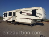2008 CARRIAGE CAMEO 37' 5TH WHEEL, 3 SLIDES,