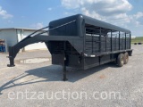 20' X 6' STOCK TRAILER, GN, 2 COMPARTMENTS,
