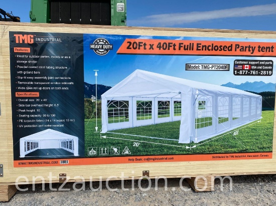 TMG 20' X 40' FULLY ENCLOSED PARTY TENT, UNUSED