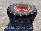 TITAN 18.4 R30 TRACTOR TIRES ON RIMS WITH WEIGHTS