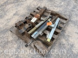 LOT OF TRAILER JACKS AND HITCHES