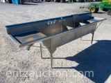 3 BAY COMMERCIAL STAINLESS STEEL SINK,