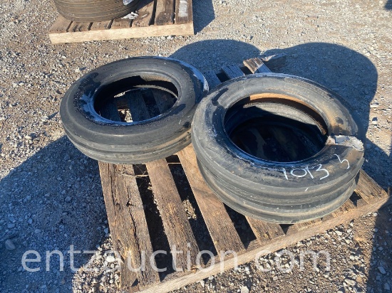 LOT OF MISC TIRES (2) 5.00-15 AND (1) 6.00-16