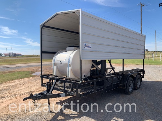 16' COVERED COOLING TRAILER, BP, TA, 200 GALLON