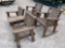 3 PIECE WOOD PATIO SET, 2 ROCKERS & 2 SEAT BENCH