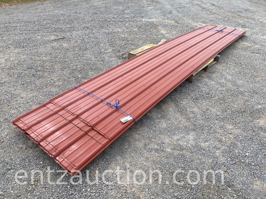 RED SHEET METAL, 15' X 36", 26 GAUGE, USED