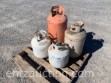 4 PROPANE TANKS, MISC SIZES