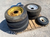 LOT OF TIRES ON RIMS,