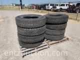 6) 11 R 22.5 TIRES & 2) LO PRO 22.5 TIRES