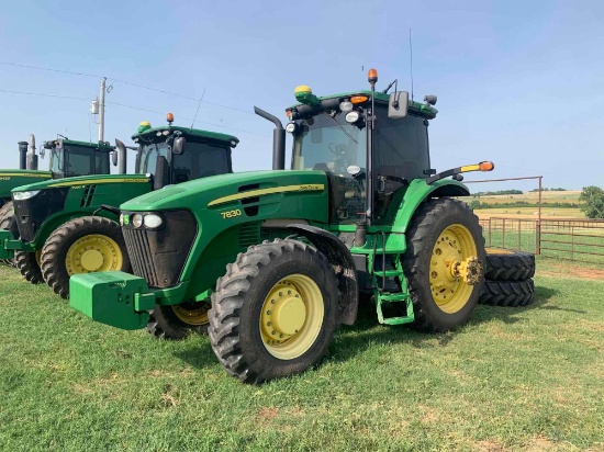 2010 JD 7830 TRACTOR, FWA, C&A, 3PT, PTO, TRIPLE