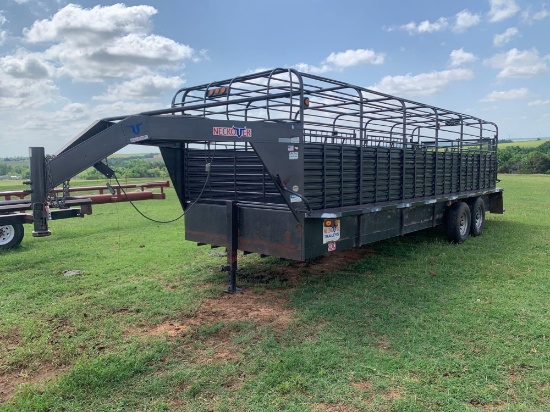 NECKOVER 7’ X 24’ CATTLE TRAILER, TA, TORSION