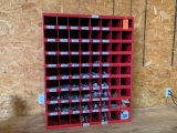 34'' X 42'' 72 HOLE BOLT BIN AND INVENTORY