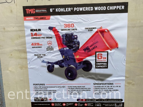 TMG WOOD CHIPPER/SHREDDER , KOHLER 14 HP ENGINE,