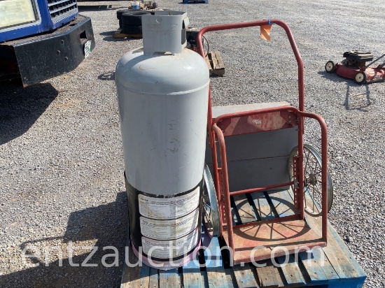 MISC LOT, TORCH CART, 2 METAL CABINETS AND
