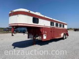 1988 HART 4 HORSE SLANT TRAILER, 28' X 6?, REAR TACK