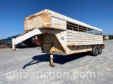 GOOSENECK 20' X 6' STOCK TRAILER, FULL TOP,