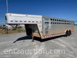 2008 ELITE 24' X 8' ALUMINUM STOCK TRAILER, GN,