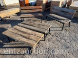 2 OUTDOOR BENCHES W/ 2 TABLES