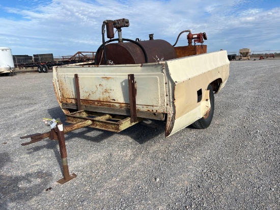 PICKUP BED TRAILER W/ 200 GALLON FUEL TANK,