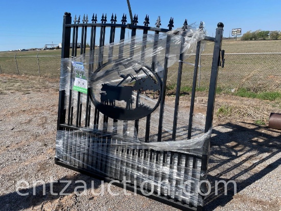 SET OF 2) 7' DECORATIVE WROUGHT IRON GATES