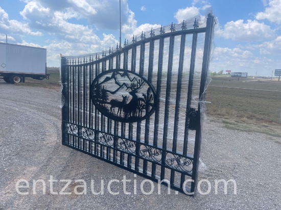 SET OF 2) 10' DECORATIVE WROUGHT IRON GATES