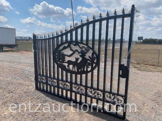 SET OF 2) 10' DECORATIVE WROUGHT IRON GATES