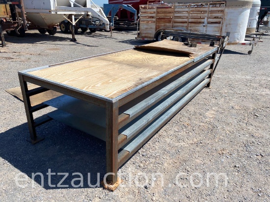 11' SHEET METAL TABLE, STEEL FRAME